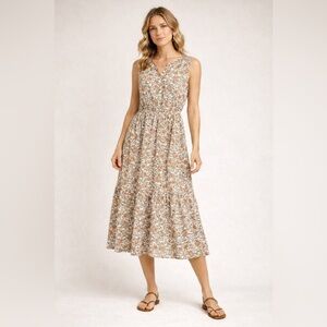 Banjanan Sleeveless Floral Midi Dress